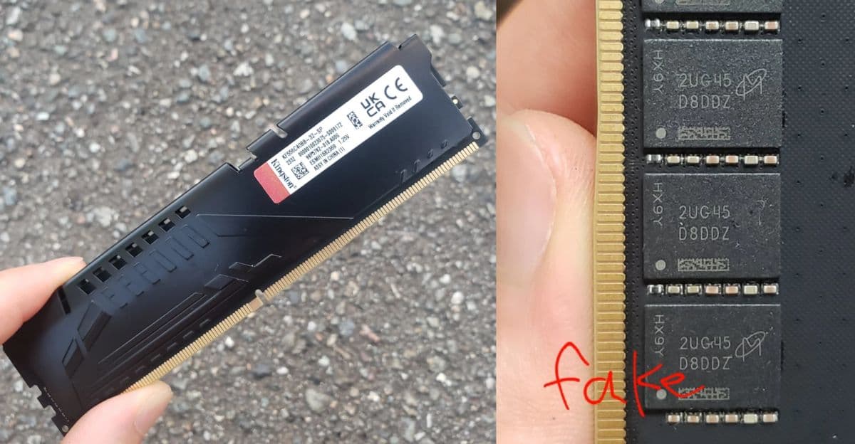 買家發現 Kingston FURY 散熱片下隱藏偽裝成 DDR5 的 DDR4 晶片