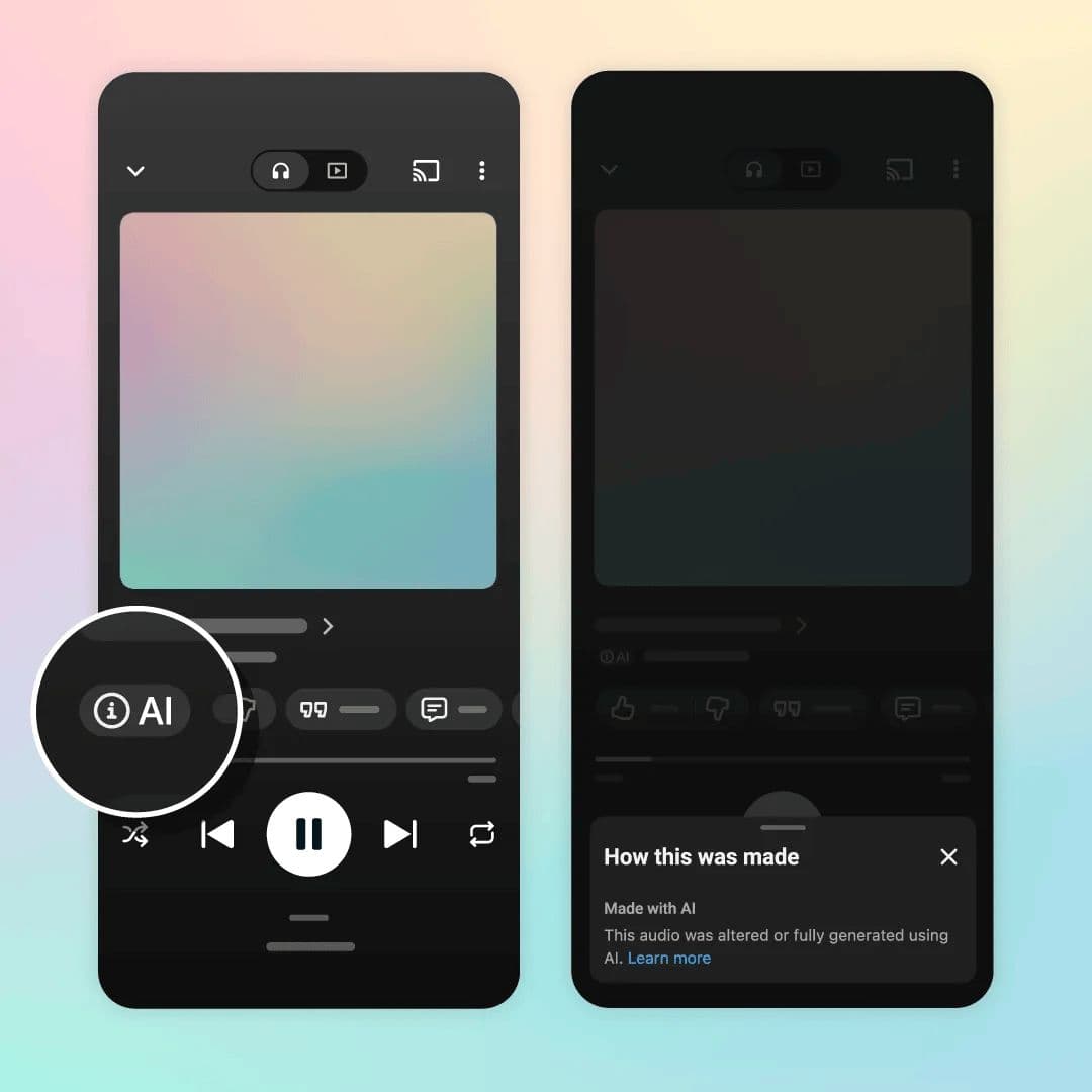 YouTube Music 推出新標籤,應對 AI 生成音樂湧入串流平台