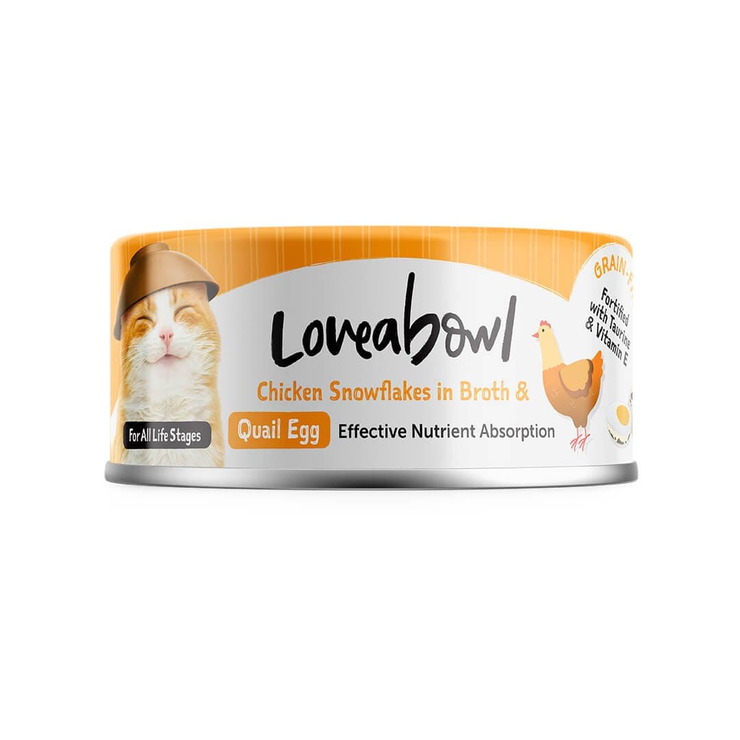 Loveabowl 雪絨嘟嘟雞系列 有營嫩雞鵪鶉蛋 貓罐頭 70g