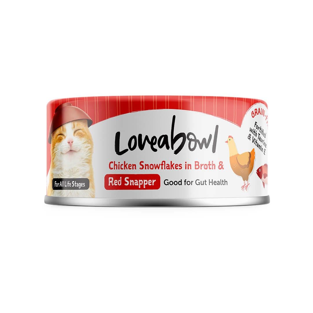 Loveabowl 雪絨嘟嘟雞系列 健腸嫩雞紅鯛魚 貓罐頭 70g