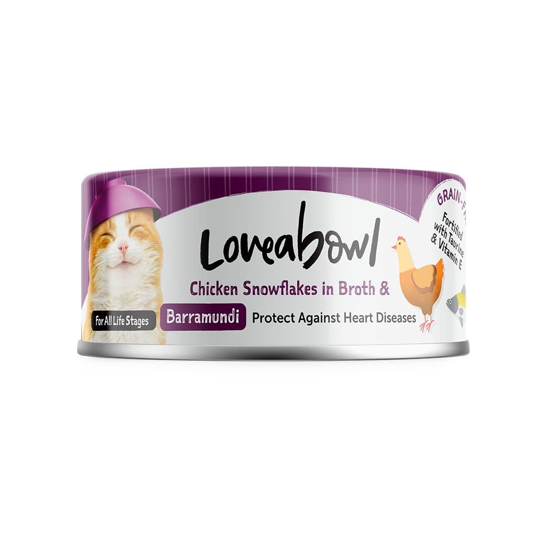 Loveabowl 雪絨嘟嘟雞系列 強心嫩雞鱸魚 貓罐頭 70g