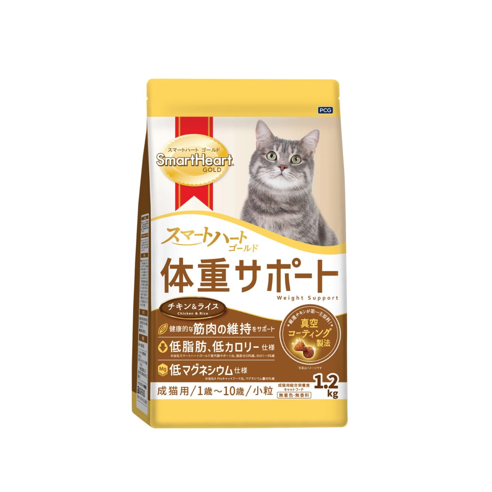 Smart Heart Gold 慧心金裝(日版) 體重控制成貓配方貓乾糧 1.2kg / 6kg (1kg x 6包)