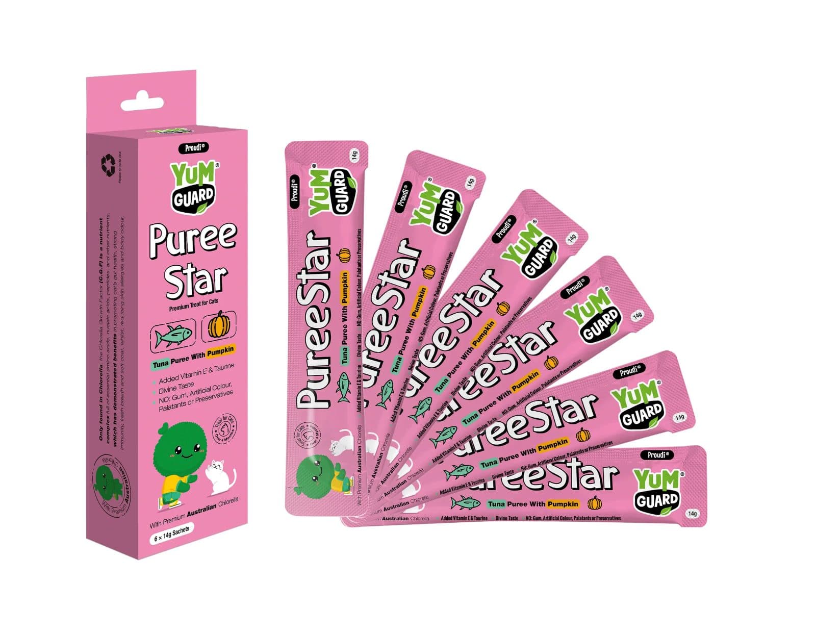 YumGuard Puree Star 零食肉泥條 吞拿魚南瓜果泥條 (14g x 6)