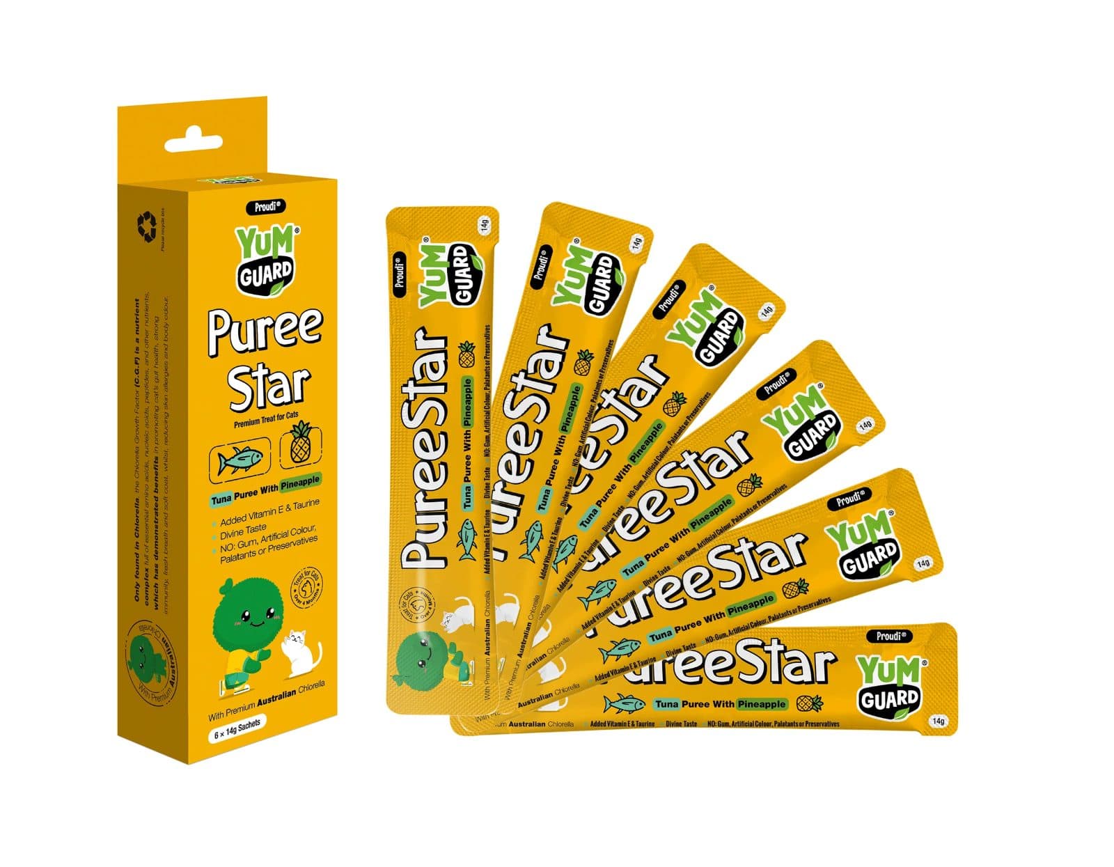 YumGuard Puree Star 零食肉泥條 吞拿魚菠蘿果泥條 (14g x 6)