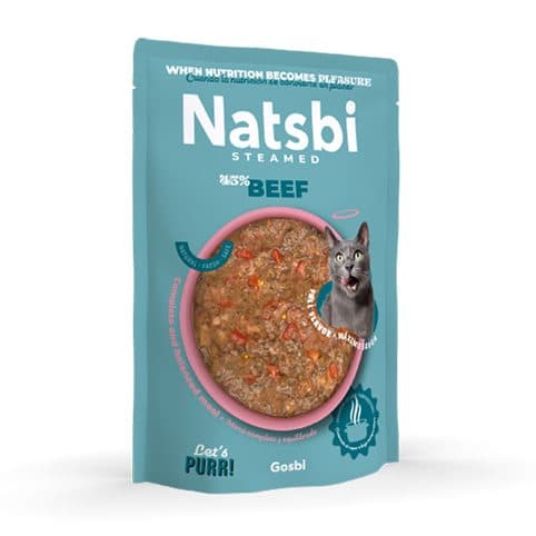 Gosbi Natsbi 地中海低溫蒸煮貓濕糧包 – 牛肉配方(80g)