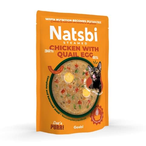 Gosbi Natsbi 地中海低溫蒸煮貓濕糧包 – 雞肉及鵪鶉蛋配方(80g)