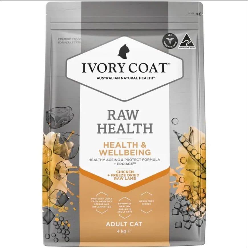 Ivory Coat Raw Health 健康管理養生成貓乾糧 – 無穀物雞肉 + 凍乾生羊肺配方(2kg / 4kg)