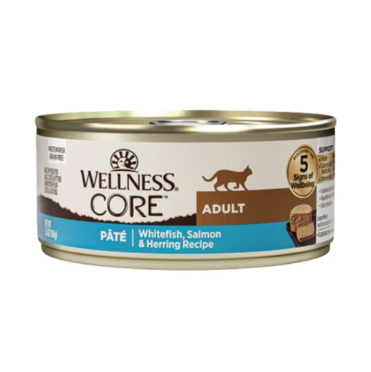 Wellness CORE 無穀物經典肉醬 – 白魚、三文魚及鯡魚配方(成貓濕糧)5.5oz