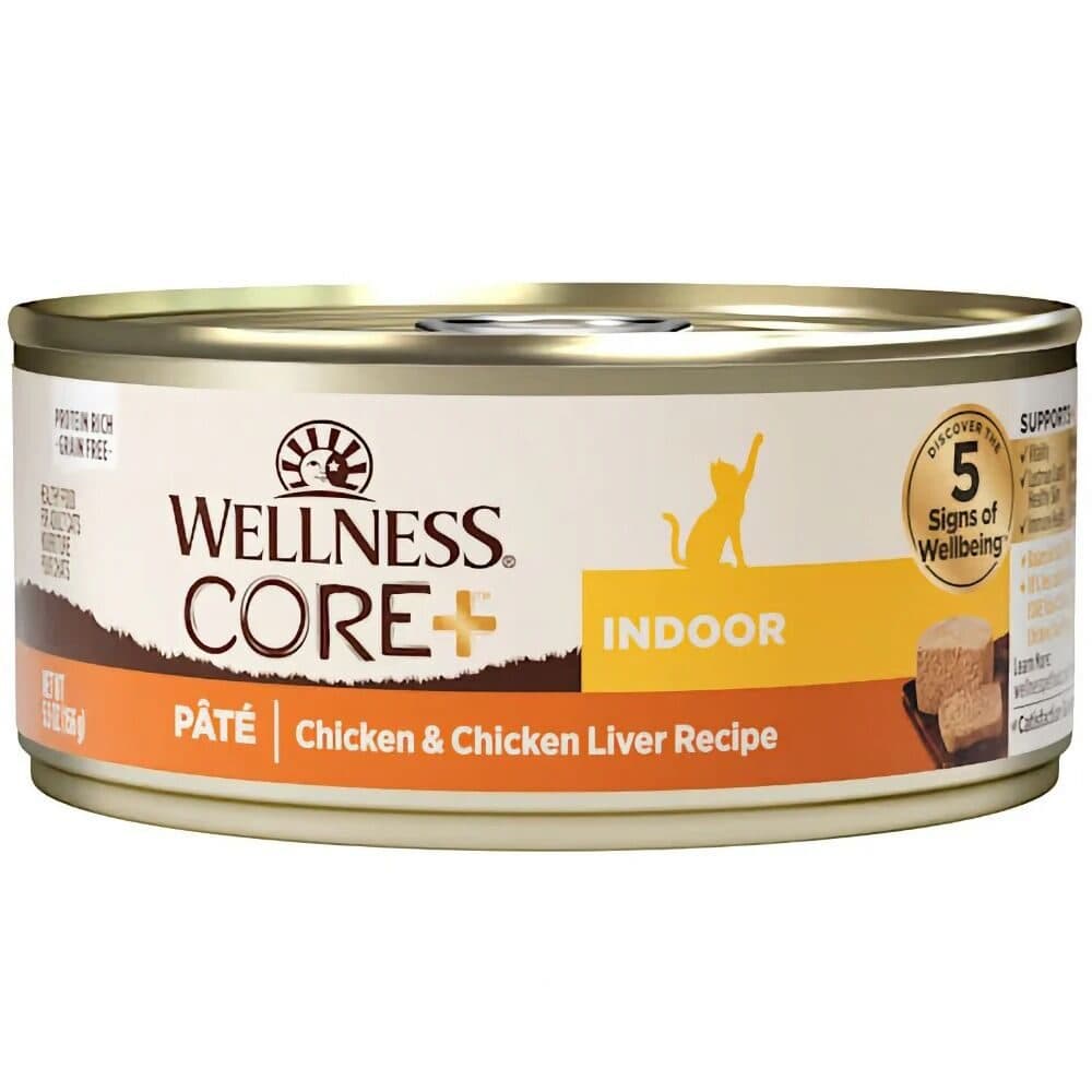 Wellness CORE 無穀物室內貓肉醬配方 – 雞肉、雞肝及火雞(成貓濕糧)5.5oz