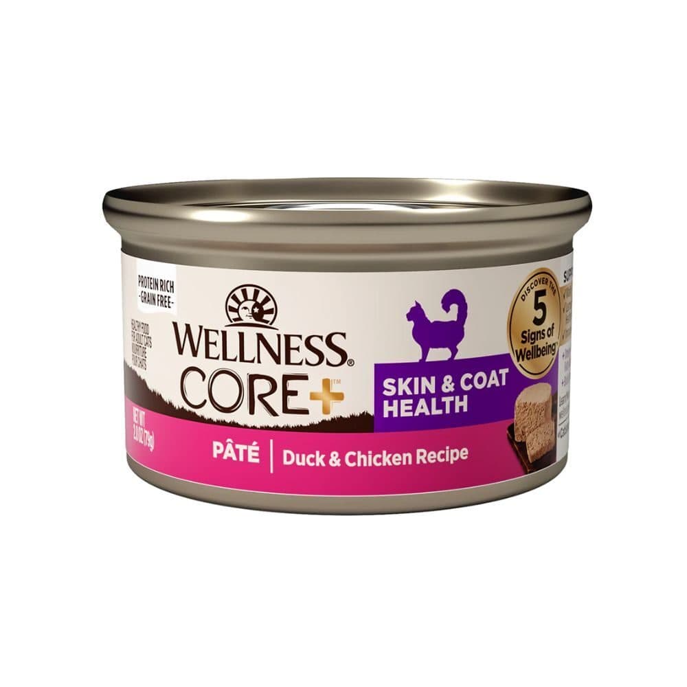 Wellness CORE+ 皮毛照顧配方 – 鴨肉+雞肉泥(成貓濕糧)2.8oz