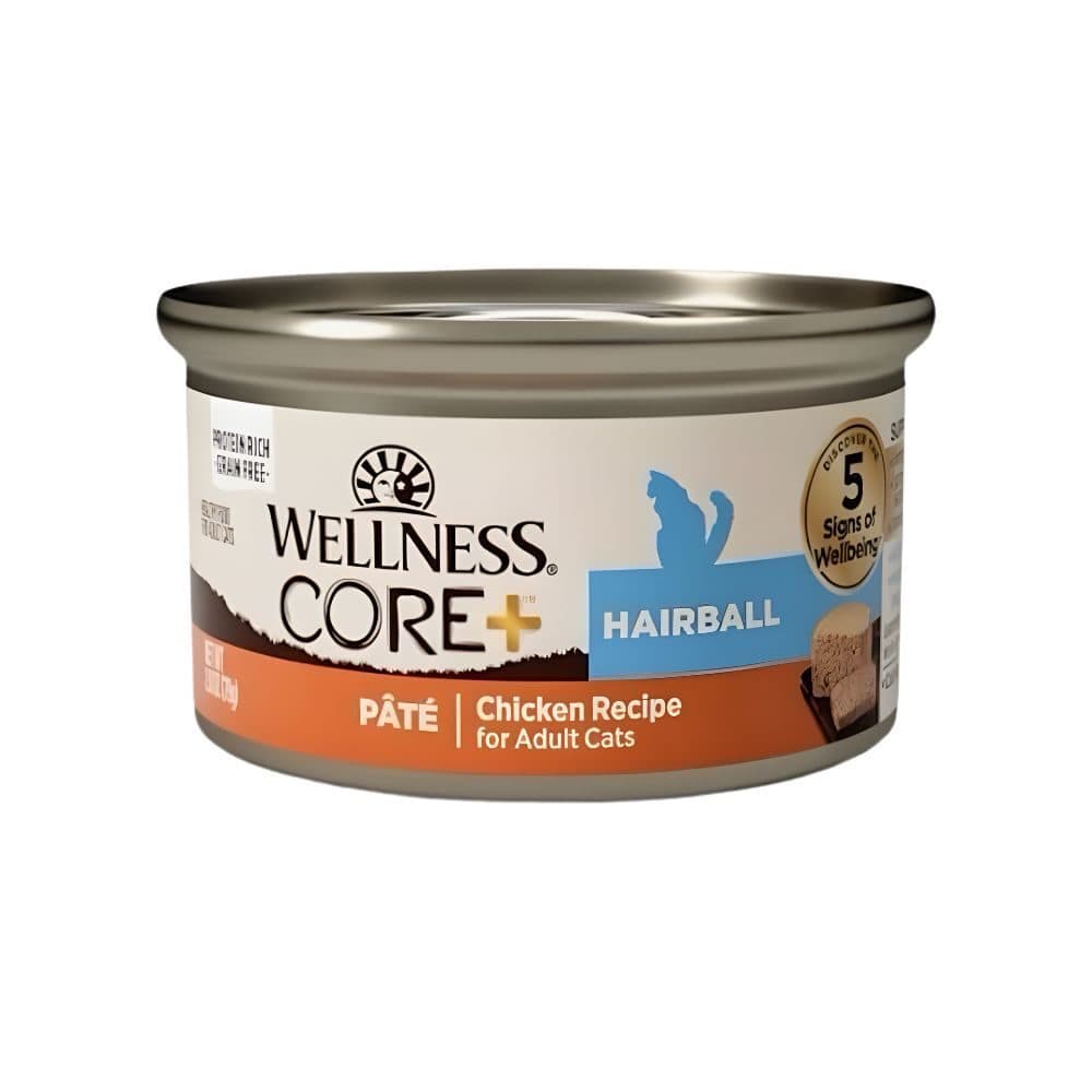 Wellness CORE+ 無穀物去毛球配方 – 雞肉泥(成貓濕糧)2.8oz