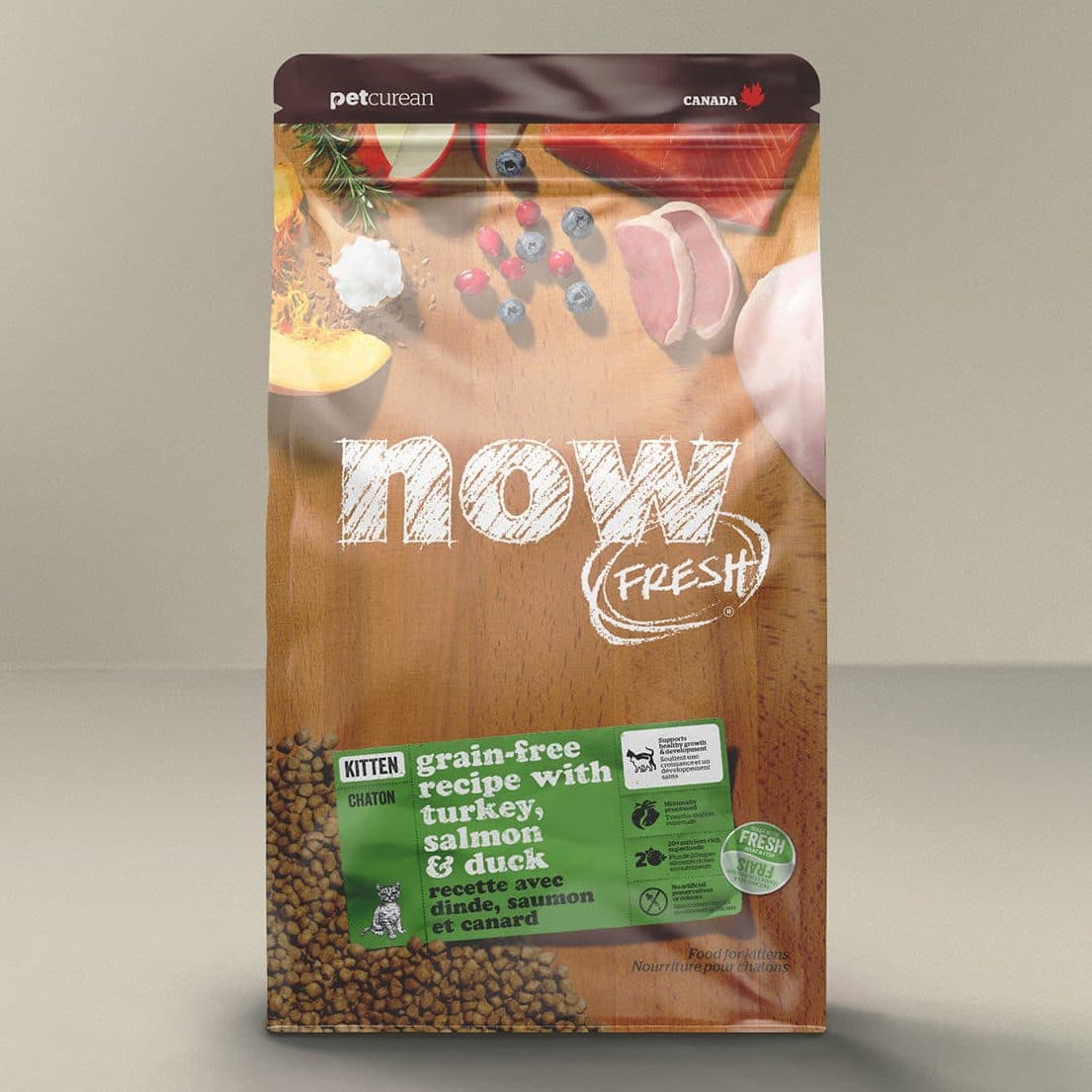 Now Fresh 無穀物火雞、三文魚及鴨肉幼貓乾糧(3lb / 8lb / 16lb)