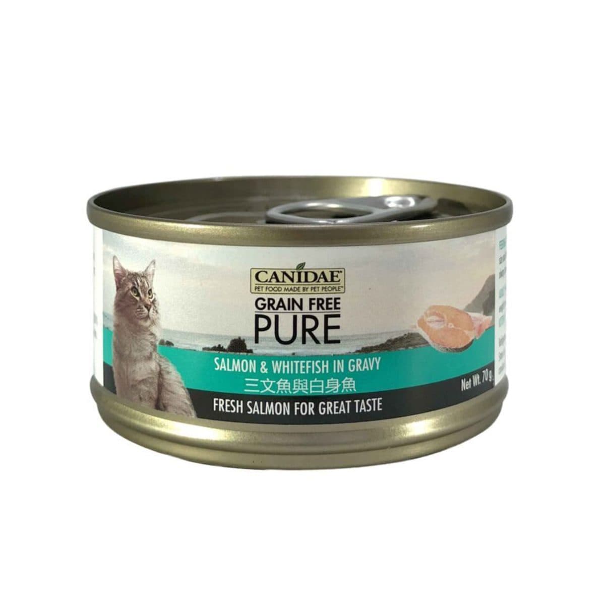 Canidae PURE 無穀物三文魚及白身魚肉汁貓罐頭 70g