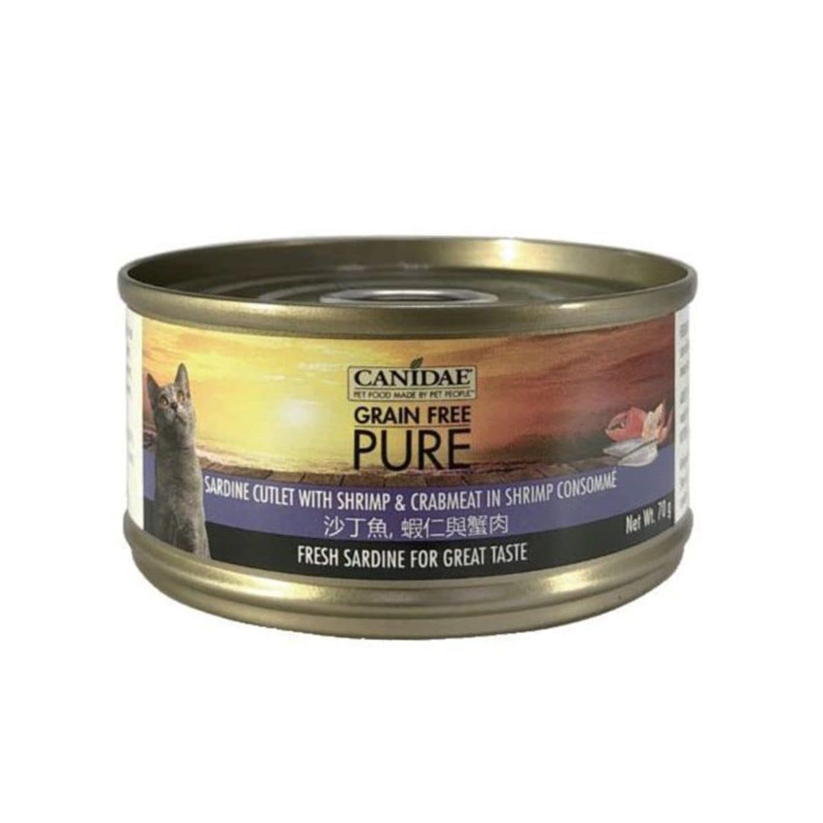 Canidae PURE 無穀物沙丁魚、蝦仁及蟹肉貓罐頭 70g