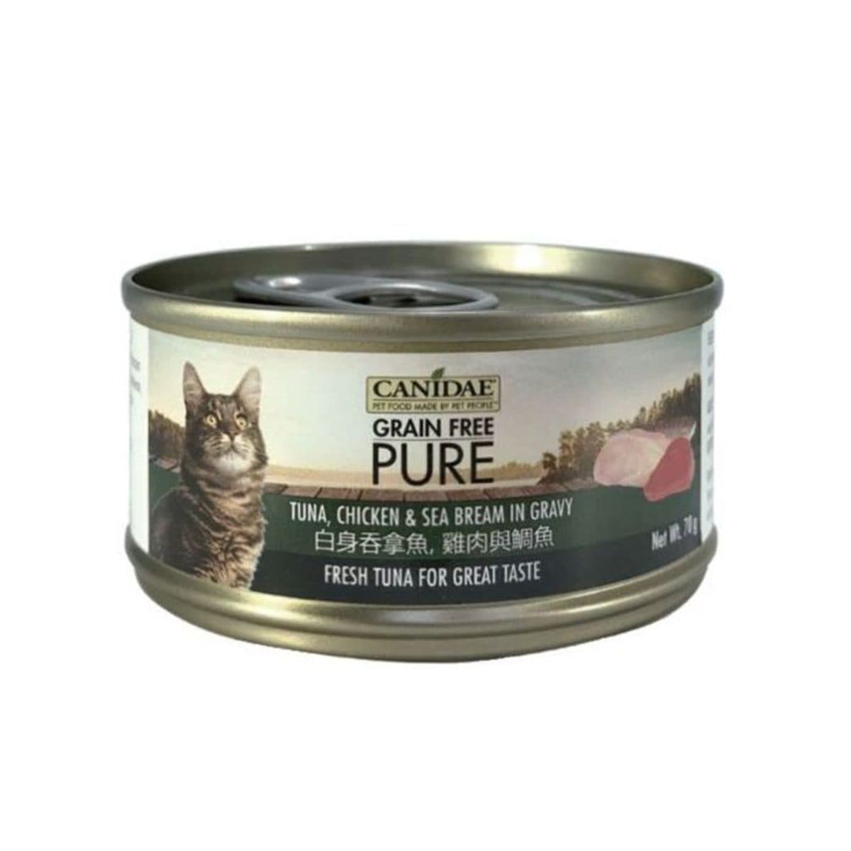 Canidae PURE 無穀物白身吞拿魚、雞肉及鯛魚貓罐頭 70g