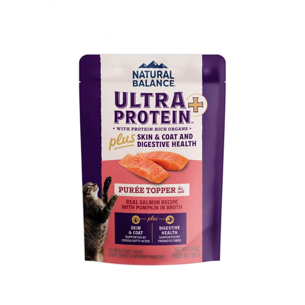 Natural Balance Ultra Protein Plus 超‧頂級系列 純肉泥佐餐包 – 三文魚南瓜配方(皮毛和消化健康)2.4oz