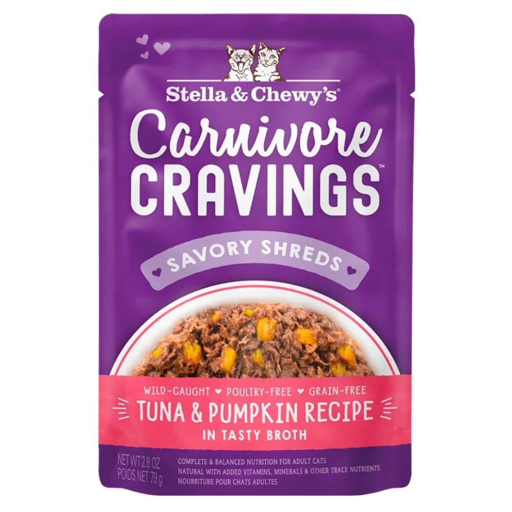 Stella & Chewy's Carnivore Cravings Savory Shreds 吞拿魚及南瓜肉絲配方 成貓主食濕糧包 2.8oz